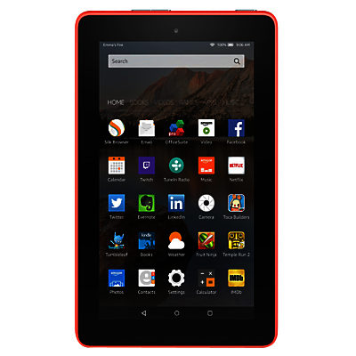 Amazon Fire 7 Tablet, Quad-core, Fire OS, 7, Wi-Fi, 8GB, Black Tangerine Amazon Fire 7 Tablet, Quad-core, Fire OS, 7, Wi-Fi, 8GB, Black Tangerine